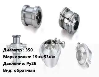 Клапан нержавеющий 350 19нж53нж Ру25 обратный